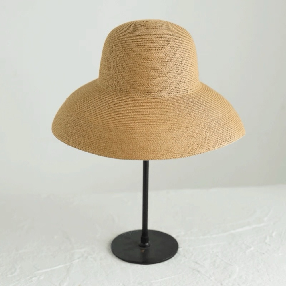 Summer Infused Tan Wide-Brim Beach Straw Hat